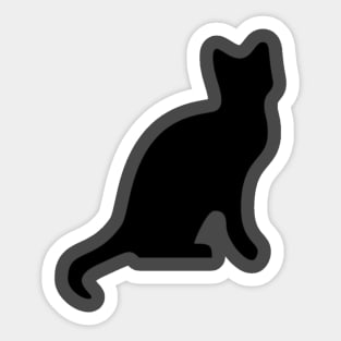 Black Cat Smooth Silhouette Cut Out Sticker